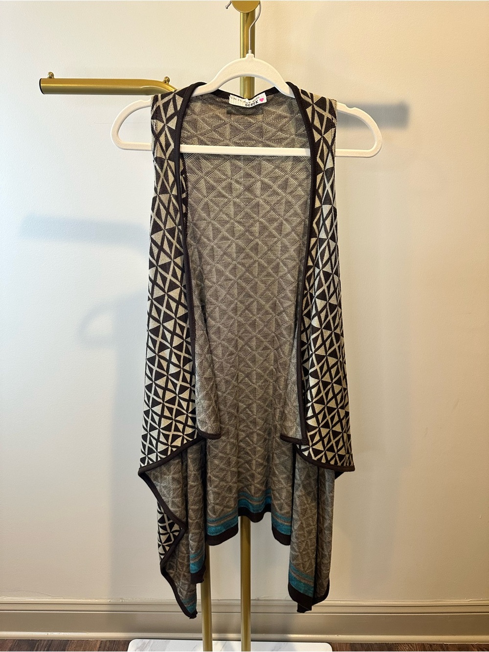 I’m In Love With Derek Brown and Cream Draped Knit Vest SKU 1158